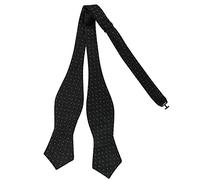 AUSUAYA Uomini Autolegati, Giovane Seta Aperto Papillon Formale Tuxedo o Festa di Matrimonio M-S-B8, Nero con pois bianchi, Taglia unica