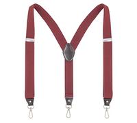 Ausukler Bretelle da uomo extra forti 3,5 cm di larghezza con ganci girevoli e cinghie elastiche Y-back per jeans, rosso vivo, Taglia unica