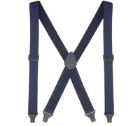 Ausukler Bretelle da uomo extra forti con clip in plastica, larghezza 3,4 cm, cinghie elastiche per pantaloni, nascoste sotto la camicia o all'esterno, Blu mare, Taglia unica