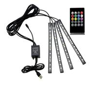 ausuky 4 pz Auto USB RGB 48 LED Striscia Interni Atmosfera Neon Lampada Telecomando