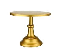 ausuky - Alzata per torte rotonda, un ripiano, per dolci e frutta, per servire ed esporre, per tavoli e mensole, per feste e compleanni (oro)
