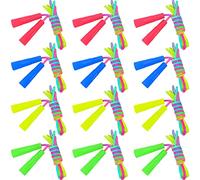 ausurme Set di 12 corde per saltare per bambini, 2,1 m, arcobaleno | Corda per saltare, corde per saltare resistenti con manici in plastica, divertimento all'aperto, esercizi, attività fitness