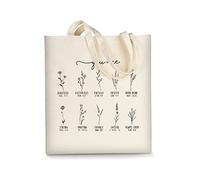 AUSVKAI Borsa di tela estetica per le donne, borse di cotone riutilizzabili sveglie del panno per la scuola di shopping regali alla moda della spiaggia, Sei