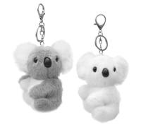 Auswalar 2 portachiavi a forma di koala, portachiavi carini, 12 cm, in morbido peluche, ciondolo a forma di koala, per borse, chiavi dell'auto, regalo unisex, Multicolore, Taglia unica