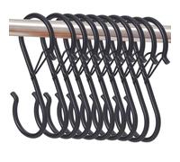 AUSYIWI 10 ganci a forma di s con sistema anticaduta, ganci a s ti aiutano a organizzare la tua casa Organizza la tua cucina e i tuoi armadi (Diametro del palo < 2.5cm,【Nero】)