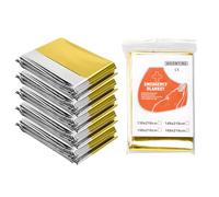 AUSYIWI 5pcs - Oro/Argento Coperta Termica Emergenza, 210×160cm Coperta Isotermica, Coperta Termica di Pronto Soccorso Impermeabile per Salvataggio Protegge da Freddo, Pioggia, Calore e Vento