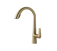 Ausziehbare Küchenarmaturen für Warm- und Kaltwasserwaschbecken, drehbare, einziehbare Pistole, Grau und Weiß, 60 cm Zug, einfache Installation (gebürstetes Gold)