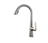 Ausziehbare Küchenarmaturen für Warm- und Kaltwasserwaschbecken, drehbare, einziehbare Pistole, Grau und Weiß, 60 cm Zug, einfache Installation (gebürstetes Nickel)