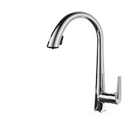 Ausziehbarer Küchenhahn für heißes und kaltes Wasser, Waschbecken, Wasserhahn, drehbar, einziehbar, 60 cm Zug, einfache Installation (Chrom)