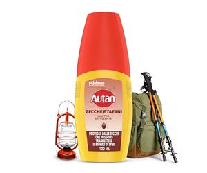Autan Zecche e Tafani Vapo, Spray Antizecche e antizanzare Comuni, Tigre e Tropicali, Insetto Repellente, 1 Confezione da 100 ml