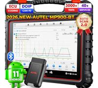 Autel MaxiPRO MP900BT: 2026 Wireless come MP900-BT KIT Codifica ECU, OS11, 3K+ Test Attivi, DoIP CAN FD, 40+ Reset, Scansione VIN/Targa, Nuovo Modello di MP808BT PRO MP808S DS808 MS906BT MS906 Pro