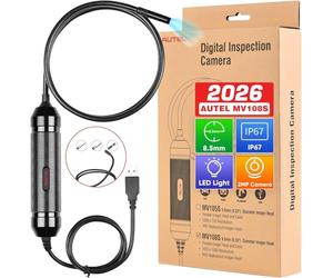 Autel MaxiVideo MV108S Telecamera Ispezione Digitale, Più Recente della MV108, Endoscopio Industriale USB da 8.5 mm IP67 Impermeabile, Telecamera Periscopica HD 1920P, Cavo Flessibile da 39.37''