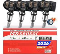 Autel TPMS Sensore MX-Sensor, Doppia Frequenza, Sensore TPMS per 98% Delle Auto, Funziona con TS408S TS508WF TS601 TS501 Pro, 100% Sensore TPMS Programmabile e Clonabile (Valvola in Metallo, 4 Pezzi)