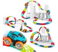 Autennbahn - Set da gioco luminoso per autocarro con Auto Magic Track Auto Set da gioco con 92 piste, Racetrack, per bambini a partire dai 3 anni