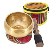 Autentica campana tibetana da 7 pianeti, set di campane tibetane per meditazione, martello e cuscino per yoga, rilassamento profondo e guarigione olistica (7 Kasha battuti a mano)