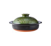 Autentica pentola Calda, Senza Piombo, Senza Mercurio, Non tossica, sicura da Usare, Resistente al Calore, pentola in Ceramica, pentola per stufati, pentola per zuppe, casseruola (Verde 24x12 cm (9x5