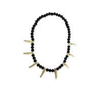 Autentici orecchini a forma di piuma di corvo indiano, collana e bracciale, set di accessori di scena per guerrieri indigeni (B,M)