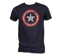 Autentico Captain America USA Stella Vintage Consumato Marvel Fumetti Camicia