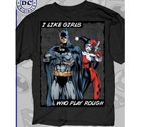 Autentico DC Comics I Like Ragazze Chi Play Ruvido Harley Quinn Batman Camicia