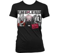 Autentico EMBLEM 3 Rosso Plaid Foto Boy Band Musica Ragazza Adolescenti T M L XL