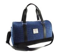 Autentico Harris Tweed Weekend Viaggio Borsa Blu Profondo Quadri Tartan LB1026