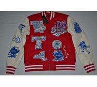 Autentico Jordan Craig Tutto Americano Varsity Giacca Uomo Rosso Multi Nuovo