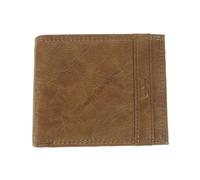 Autentico Levi's Pelle Portafoglio Marroncino Bi Piega Protezione Rfid Id Window