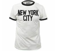 Autentico New York City American Apparel John Lennon Ringer Camicia Bianca S-2XL