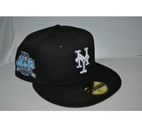 Autentico New York Mets 40TH Anno NEW ERA 59FIFTY Aderente Cappello Nero Nuovo
