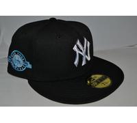 Autentico New York Yankees 50TH Anno ERA 59FIFTY Aderente Cappello Nero Nuovo
