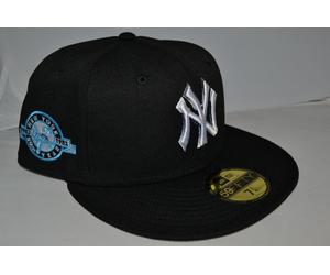 Autentico New York Yankees 50TH Anno ERA 59FIFTY Aderente Cappello Nero Nuovo