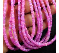 Autentico opale rosa etiope liscio rondelle belle perline 4-5 mm 1 filo