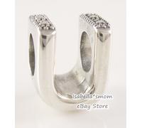 Autentico PANDORA Argento Blocco Lettera U Compleanno Ciondolo / Bead 797475 New