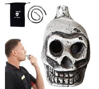 Authentic Aztec Whistle, 2.08x1.88x2.87 Inches Skull Spooky Human Death