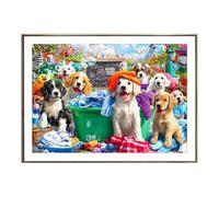 Authentic Dog Puzzle, Laundry Theme Jigsaw,1000 Pieces Challenging Adult Teaser Letter Back Puzzle Board, for Seniors Family Men Women Relaxation Stress Relief Cognitive Training Home Leisure Use