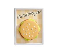 Authentic Funny Coasters, Non Slip Silicone, Hamburger Design Decor, Magnetic Storage Frame, Heat Resistant Drink Coaster Set for Coffee Bar House Desk Living Room Kitchen Table Men Women