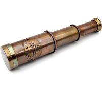 Authentic Gift Collection Cannocchiale palmare antico stile pirata vintage per appassionati di avventura, monoculare, decorazione nautica, in ottone, da collezione (nero)