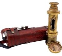 Authentic Gift Collection Cannocchiale palmare antico stile pirata vintage reale per gli appassionati di avventura, monoculare, decorazione nautica, in ottone, da collezione (Commando antico: 43 cm)