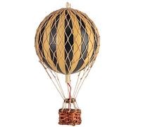 Authentic Models, Mongolfiera sospesa con i cieli, altezza 13 cm, modello storico in mongolfiera per la decorazione domestica, decorazioni vintage dettagliate da appendere al soffitto - nero