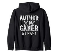 Author By Day Gamer Night Horror Fiction Book Story Writing Felpa con Cappuccio