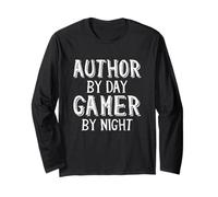 Author By Day Gamer Night Horror Fiction Book Story Writing Maglia a Manica