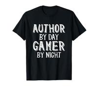 Author By Day Gamer Night Horror Fiction Book Story Writing Maglietta