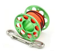 Autilyshop Bobina in lega di alluminio per immersioni, lunghezza 15 m o 30 m, con gancio a doppia estremità in acciaio inossidabile, leggero, per esplorazioni subacquee, rotazione fluida a 360 gradi