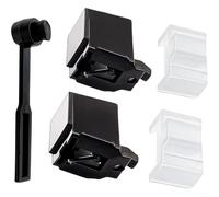 Autilyshop Confezione da 2 puntine di ricambio per giradischi Audio-Technica AT-LP60X AT-LP60 e AT-PL300, con spazzola per la pulizia, qualità audio migliorata, facile installazione, nero