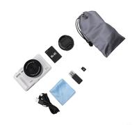 Autilyshop Fotocamera digitale HD 5K con sensore da 75 MP, zoom digitale 18x, autofocus da 7,6 cm, corpo in metallo, connettività WiFi per viaggi, vlogging e social media, colore nero (bianco 32G)