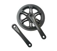 Autilyshop Guarnitura singola per bicicletta, 48 denti, 170 mm, in lega di alluminio, con foro quadrato, pieghevole, con piastra di protezione, per pendolari e turismo, colore nero