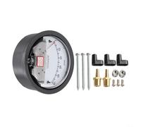 Autilyshop Manometro analogico manometro differenziale per microelettronica farmaceutica Misurazione della pressione dell'aria 0-750 Pa Corpo in alluminio grigio 120,65 x 55,6 mm (0-100pa)