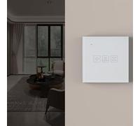 Autilyshop Pannello in vetro temperato Smart Touch Dimmer Switch con controllo smartphone Personalizzazione della luminosità e regolazione manuale per illuminazione domestica moderna 86x86mm Bianco