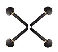Autilyshop Set di piroli per violoncello 4 4 dimensioni ebano con perno terminale e testa a forma di cuore intagliati a mano con grana naturale liscia misura per strumenti a corda Upgrade 4 pezzi nero