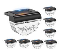 Auting 8 luci solari per esterni, luce bianca calda, luce solare per scale, lampade solari impermeabili per esterni, illuminazione a LED per scale, gradini, recinzioni, cortili, terrazza, grondaia,